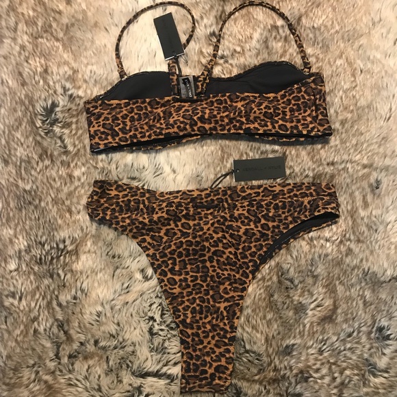 NWT Kendall Kylie Leopard High Waisted Bikini Set - Picture 3 of 7